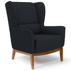 Poltrona Decorativa Base Manu Madeira Milena Veludo C-300 Pre