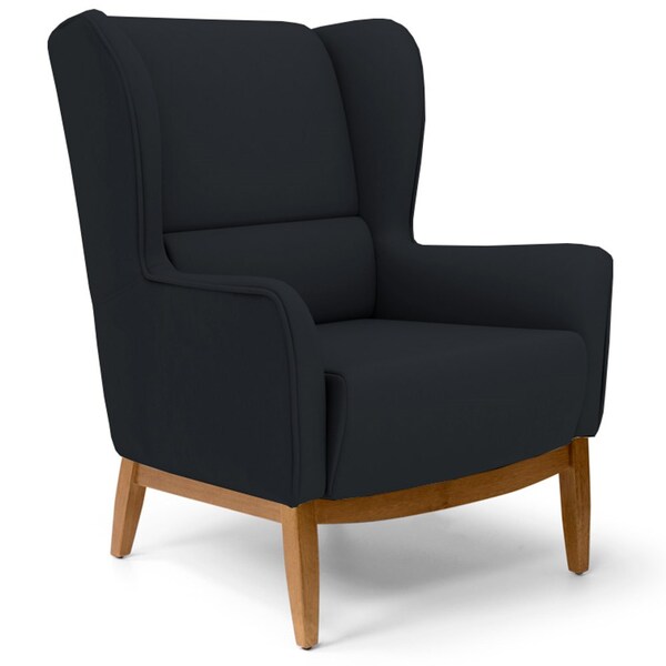 Poltrona Decorativa Base Manu Madeira Milena Veludo C-300 Pre