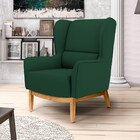 Poltrona Decorativa Base Manu Madeira Milena Veludo C-303 Ver