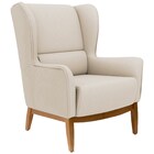 Poltrona Decorativa Base Manu Madeira Milena Veludo C-309 Beg