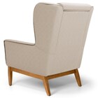 Poltrona Decorativa Base Manu Madeira Milena Veludo C-309 Beg