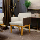 Poltrona Decorativa Base Mel Beatriz W01 Linho Champagne Cour