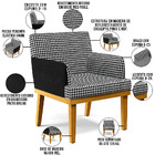 Poltrona Decorativa Base Mel Beatriz W01 Suede Pied Poule Cou