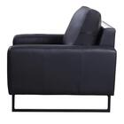 Poltrona Decorativa Base Metal Dallas Couro Preto - Scala Dec