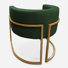 Poltrona Decorativa Base Metal Dourada Luna Veludo Verde - Sh