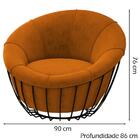 Poltrona Decorativa Base Metal Wasse Moll