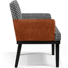 Poltrona Decorativa Base Preto Beatriz W01 Suede Pied Poule C