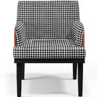 Poltrona Decorativa Base Preto Beatriz W01 Suede Pied Poule C