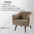 Poltrona Decorativa Base Tabaco 7015 Veludo Dmobiliario