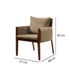 Poltrona Decorativa Bege Em Veludo Angkor