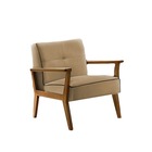 Poltrona Decorativa Bege Em Veludo Dieter