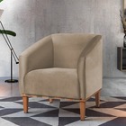 Poltrona Decorativa Bege Em Veludo Wearstler