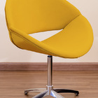 Poltrona Decorativa Beijo Pé Giratório De Alumínio Amarelo
