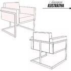 Poltrona Decorativa Bélgica Couro Preto Metal Champanhe