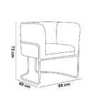 Poltrona Decorativa Belinda D07 Base Aço Linho Aveia - D'rossi