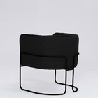 Poltrona Decorativa Belinda D07 Base Aço Linho Preto - D'rossi