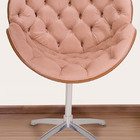 Poltrona Decorativa Bella Laminada Pé Giratório De Alumínio C