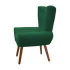 Poltrona Decorativa Bella Pés Madeira Suede Verde