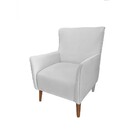 Poltrona Decorativa Bella Suede Branco - Dominic Decor