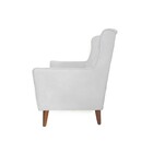 Poltrona Decorativa Bella Suede Branco - Dominic Decor