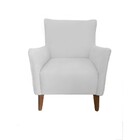 Poltrona Decorativa Bella Suede Branco - Dominic Decor
