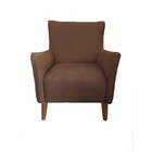 Poltrona Decorativa Bella Suede Chocolate - Dominic Decor