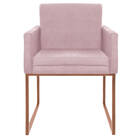 Poltrona Decorativa Bellinha Base De Ferro Bronze Corano - Do