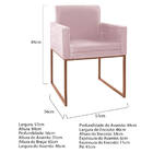 Poltrona Decorativa Bellinha Base De Ferro Bronze Corano Rosa