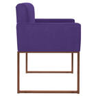 Poltrona Decorativa Bellinha Base De Ferro Bronze Corano Roxo