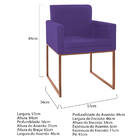 Poltrona Decorativa Bellinha Base De Ferro Bronze Corano Roxo