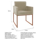 Poltrona Decorativa Bellinha Base De Ferro Bronze Linho - Ama