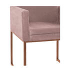 Poltrona Decorativa Bellinha Base De Ferro Bronze Linho Rosê