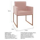 Poltrona Decorativa Bellinha Base De Ferro Bronze Suede - Ama