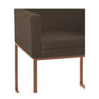 Poltrona Decorativa Bellinha Base De Ferro Bronze Suede Marro