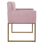 Poltrona Decorativa Bellinha Base De Ferro Dourado Corano - A