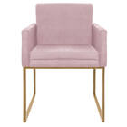 Poltrona Decorativa Bellinha Base De Ferro Dourado Corano - D