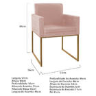 Poltrona Decorativa Bellinha Base De Ferro Dourado Suede - Am