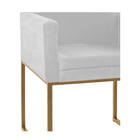 Poltrona Decorativa Bellinha Base De Ferro Dourado Suede - Am