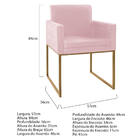 Poltrona Decorativa Bellinha Base De Ferro Dourado Suede Rosa