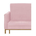 Poltrona Decorativa Bellinha Base De Ferro Dourado Suede Rosa