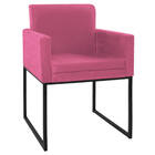 Poltrona Decorativa Bellinha Base De Ferro Preto Corano Pink