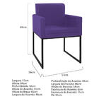 Poltrona Decorativa Bellinha Base De Ferro Preto Corano Roxo