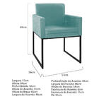 Poltrona Decorativa Bellinha Base De Ferro Preto Suede Azul T