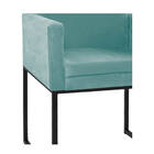 Poltrona Decorativa Bellinha Base De Ferro Preto Suede Azul T