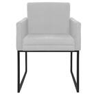 Poltrona Decorativa Bellinha Base De Ferro Preto Suede Branco