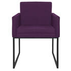 Poltrona Decorativa Bellinha Base De Ferro Preto Suede Roxo -