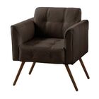 Poltrona Decorativa Bia Couro Marrom G58 - Gran Belo