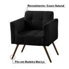 Poltrona Decorativa Bia Couro Preto Brilho - Gran Belo