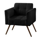 Poltrona Decorativa Bia Couro Preto Brilho - Gran Belo