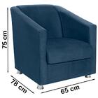 Poltrona Decorativa Bia Suede Azul Marinho Mpassos